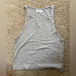 Carley Jean Los Angeles grey tank ribbed crop